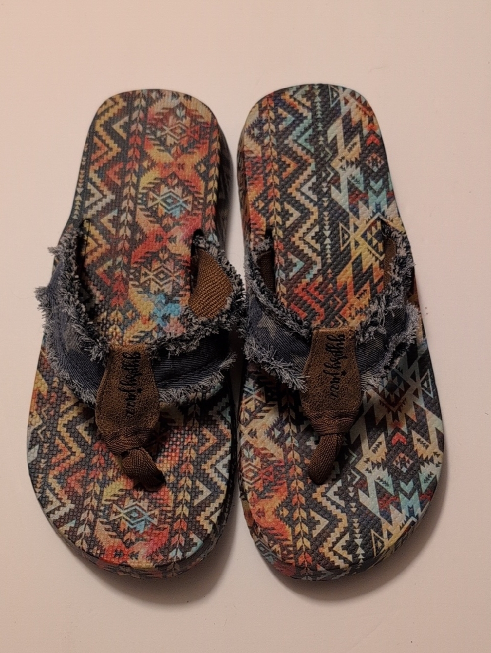 Gypsy Jazz Multicolor Aztec Print Flip Flop Sandals